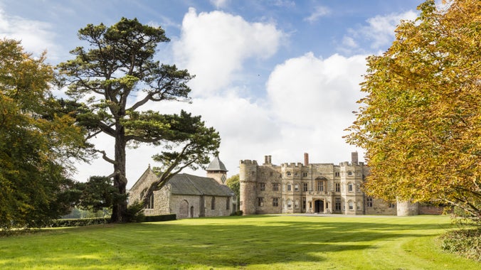 Autumn exterior of Croft Castle, Herefordshire